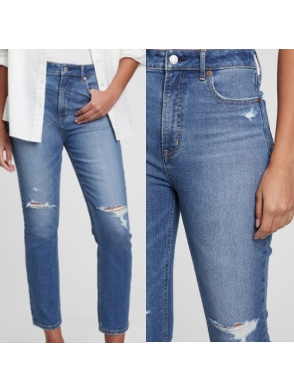 GAP VINTAGE SLIM HIGH-RISE DISTRESSED JEAN SIZE 30 / 10R